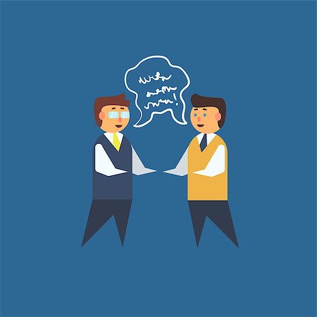 people elements for design - Two Man Having Discussion Primitive Graphic Style Flat Vector Icon On Blue Background Stock Photo - Budget Royalty-Free & Subscription, Code: 400-08507595