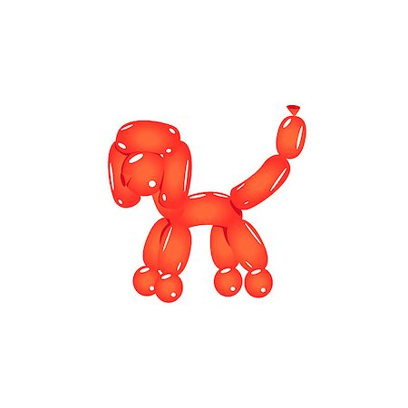 Red Balloon Poodle Realistic Vector Illustration Isolated On White Background Foto de stock - Super Valor sin royalties y Suscripción, Código: 400-08508006