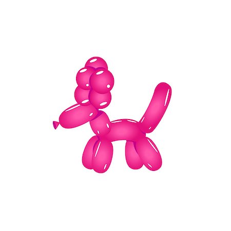 Pink Balloon Poodle Realistic Vector Illustration Isolated On White Background Foto de stock - Super Valor sin royalties y Suscripción, Código: 400-08508012