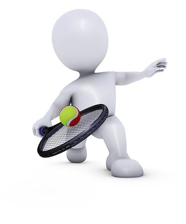 3D Render of Morph Man Playing Tennis Stock Photo - Budget Royalty-Free & Subscription, Code: 400-08500968