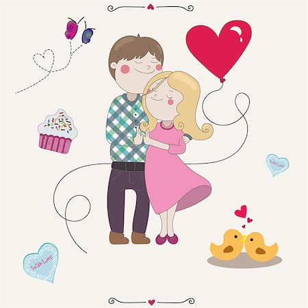 Couple in love stain together boy and girl hugging. Valentine s Day. Cookies, love birds and happiness. Stock Photo - Budget Royalty-Free & Subscription, Code: 400-08501161