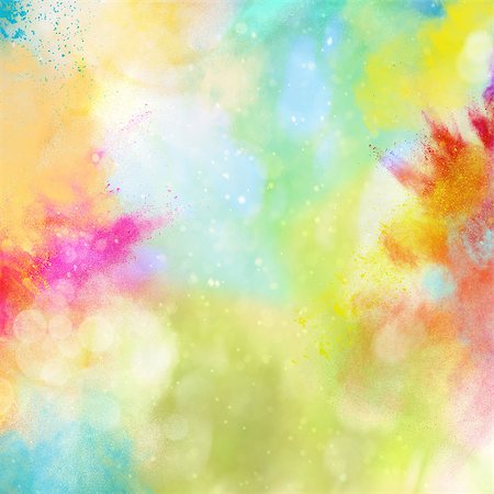 Background of explosion of shiny colored powders Stock Photo - Budget Royalty-Free & Subscription, Code: 400-08501282