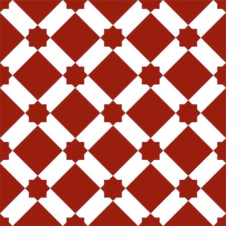 white and red mosaic moroccan zellige seamless. vector illustration Stock Photo - Budget Royalty-Free & Subscription, Code: 400-08501302