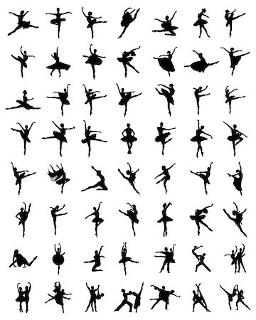 simsearch:400-04255721,k - Black silhouettes of ballerinas, vector Stock Photo - Budget Royalty-Free & Subscription, Code: 400-08501355