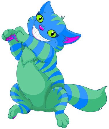 Illustration of smiling Cheshire cat Stock Photo - Budget Royalty-Free & Subscription, Code: 400-08502876