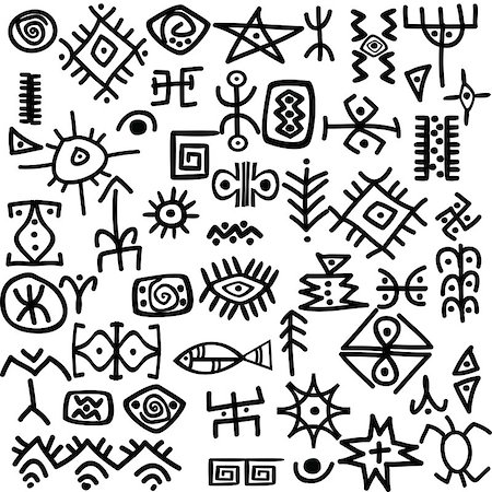 Collection of ancient symbols Stock Photo - Budget Royalty-Free & Subscription, Code: 400-08502945