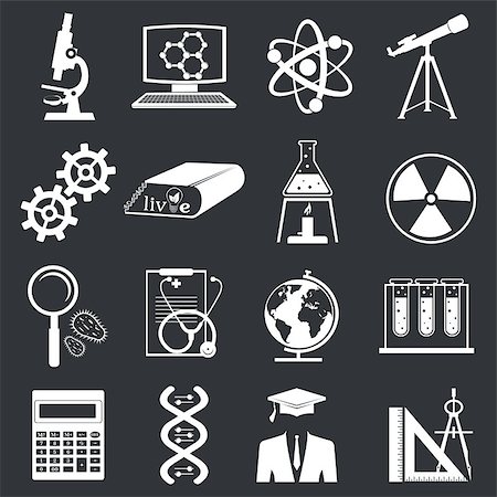 simsearch:400-06100945,k - set of science stuff icon. Vector illustration Stock Photo - Budget Royalty-Free & Subscription, Code: 400-08528570