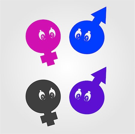 Gender symbols with eyes Stock Photo - Budget Royalty-Free & Subscription, Code: 400-08529919