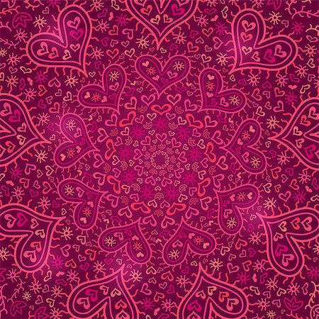 Dark Purple Love Heart Silhouette Pattern. Valentine Vector Background Stock Photo - Budget Royalty-Free & Subscription, Code: 400-08530070
