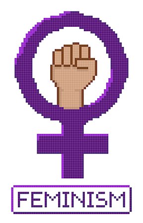 simsearch:400-07418602,k - Pixelated feminist fist vector. All elements sorted and grouped in layers Stock Photo - Budget Royalty-Free & Subscription, Code: 400-08530146