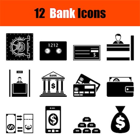 simsearch:400-05133703,k - Set of twelve bank icons. Vector illustration. Stock Photo - Budget Royalty-Free & Subscription, Code: 400-08530615