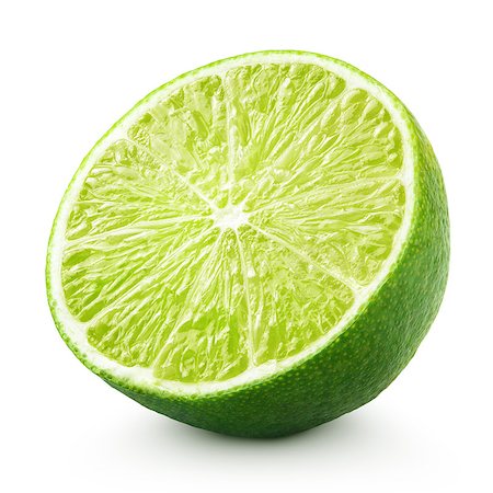 simsearch:400-06513460,k - Half of lime citrus fruit isolated on white background with clipping path Stock Photo - Budget Royalty-Free & Subscription, Code: 400-08531108