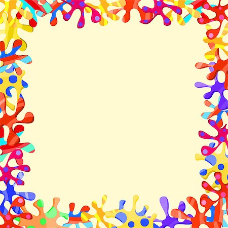 Colorful Abstract Frame with Splash Blots. Vector Illustration Card. Stock Photo - Budget Royalty-Free & Subscription, Code: 400-08531147