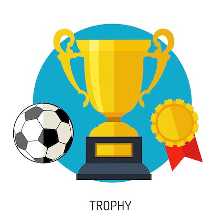 simsearch:400-07499775,k - Soccer and Football Flat Icon Set for Flyer, Poster, Web Site like Ball and Trophy. Stock Photo - Budget Royalty-Free & Subscription, Code: 400-08531353