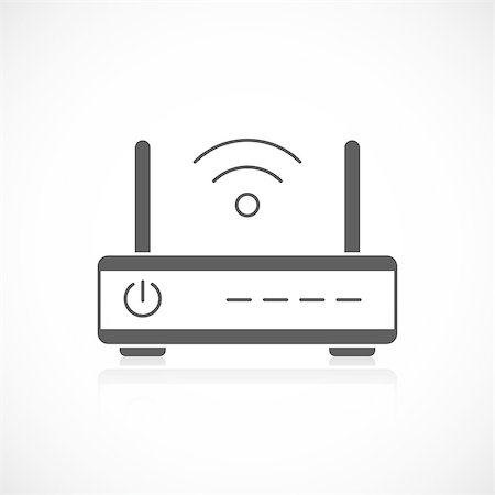Wireless router icon isolated on white background Foto de stock - Super Valor sin royalties y Suscripción, Código: 400-08532260
