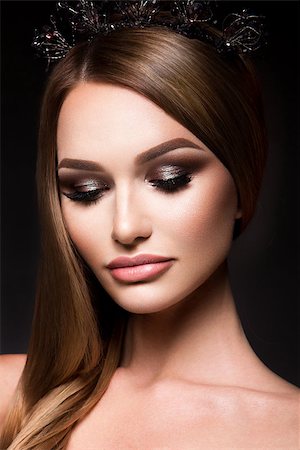 Close-up portrait of beautiful woman with bright make-up and hairstyle. Stock Photo - Budget Royalty-Free & Subscription, Code: 400-08532349