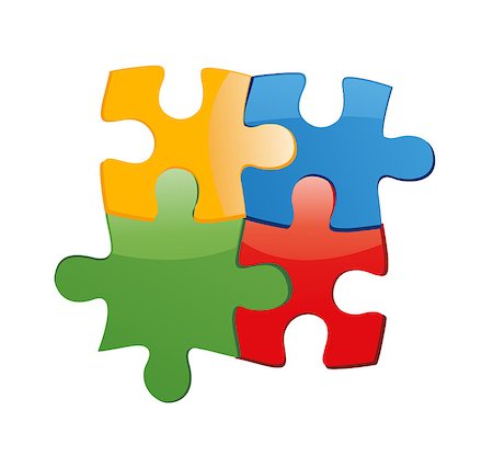 Puzzle vector illustration art on white background Stock Photo - Budget Royalty-Free & Subscription, Code: 400-08555185