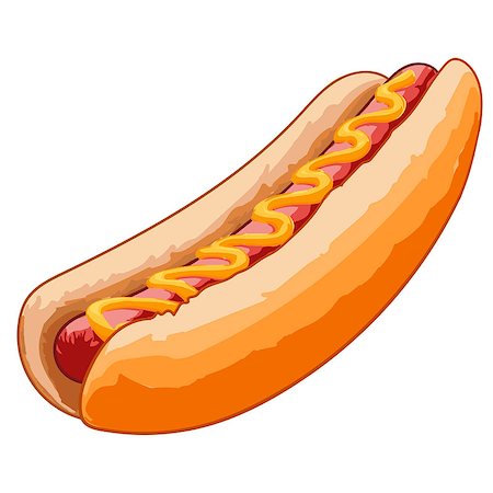 simsearch:400-04587885,k - hot dog with mustard and cooked sausage Stock Photo - Budget Royalty-Free & Subscription, Code: 400-08555467
