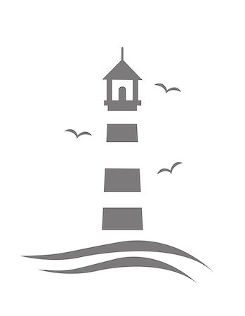 lighthouse vector illustration on white background Stock Photo - Budget Royalty-Free & Subscription, Code: 400-08557043