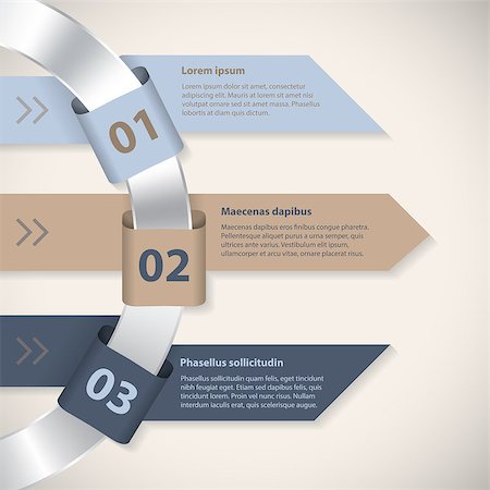 simsearch:400-07501242,k - Arrow ribbons around metallic ring infographic template with 3 options Stock Photo - Budget Royalty-Free & Subscription, Code: 400-08553926