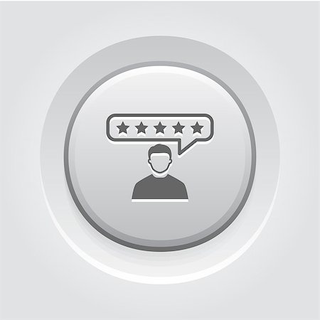simsearch:400-07124623,k - Customer Reviews Icon. Business Concept. Grey Button Design Stock Photo - Budget Royalty-Free & Subscription, Code: 400-08574822