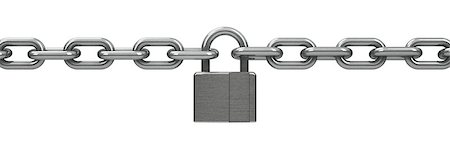 Chain with lock - security concept, three-dimensional rendering Stock Photo - Budget Royalty-Free & Subscription, Code: 400-08575531
