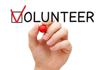 Hand putting check mark with red marker on the tick box in Volunteer form. Volunteerism concept. Stock Photo - Budget Royalty-Free & Subscription, Code: 400-08575784