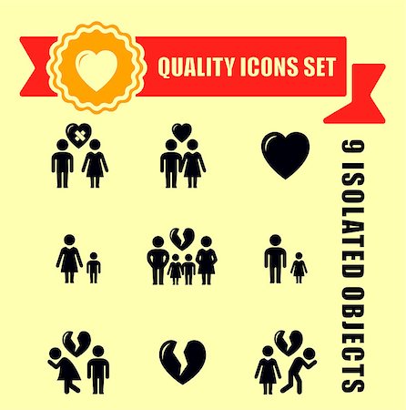 simsearch:400-06207242,k - family concept quality icon set with red tape accent Stock Photo - Budget Royalty-Free & Subscription, Code: 400-08575801