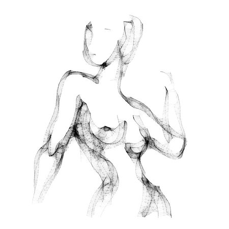 simsearch:400-08648436,k - Silhouette of beautiful nude  woman vector illustration. Sketch artwork of woman body. Foto de stock - Super Valor sin royalties y Suscripción, Código: 400-08573668