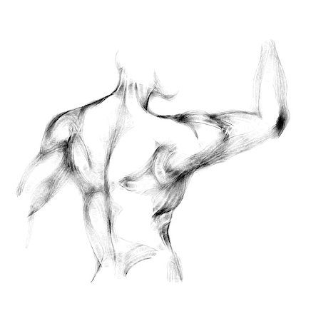 simsearch:400-08573669,k - Sketch of athletic man back. Artwork vector illustration Stock Photo - Budget Royalty-Free & Subscription, Code: 400-08573663