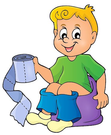 Boy on potty theme image 1 - eps10 vector illustration. Stock Photo - Budget Royalty-Free & Subscription, Code: 400-08614066