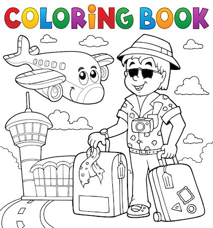 simsearch:695-05773315,k - Coloring book travel thematics 2 - eps10 vector illustration. Stock Photo - Budget Royalty-Free & Subscription, Code: 400-08614083
