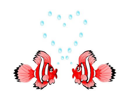 Fish couple heart bubbles, editable vector format, jpeg Stock Photo - Budget Royalty-Free & Subscription, Code: 400-08614580