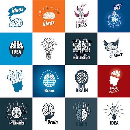 Illustration of the brain. Pattern abstract vector logo Stock Photo - Budget Royalty-Free & Subscription, Code: 400-08615184