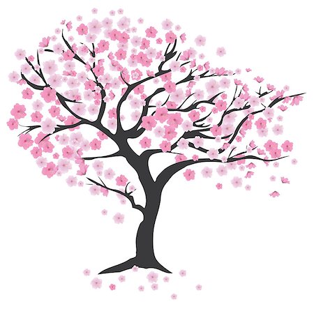 simsearch:400-04882926,k - vector illustration of cherry tree in blossom Stock Photo - Budget Royalty-Free & Subscription, Code: 400-08615814