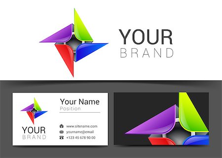 decorative black and white cards - abstract decorative multicolor business card for your business logo. Photographie de stock - Aubaine LD & Abonnement, Code: 400-08616509