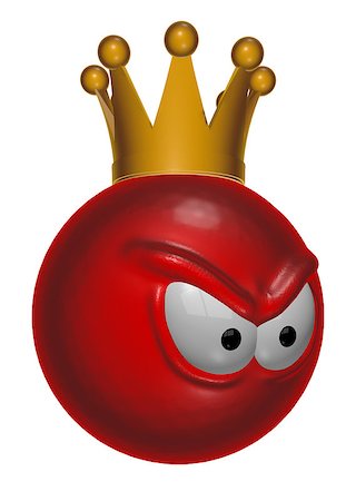 simsearch:400-06363059,k - angry red smiley with crown - 3d illustration Stock Photo - Budget Royalty-Free & Subscription, Code: 400-08616577