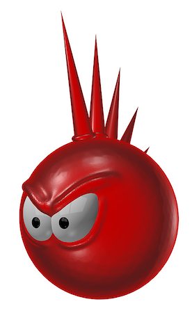 simsearch:400-06363059,k - evil red punk smiley - 3d illustration Stock Photo - Budget Royalty-Free & Subscription, Code: 400-08616578
