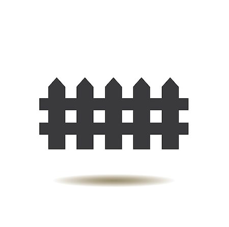 photo picket garden - vector illustration of a fence icon isolated Stock Photo - Budget Royalty-Free & Subscription, Code: 400-08617129