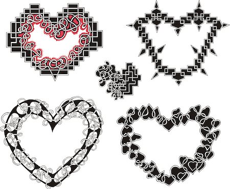 simsearch:400-06076985,k - Set of geometrical decorative 3D figures of hearts. Vector illustrations. Stock Photo - Budget Royalty-Free & Subscription, Code: 400-08618516