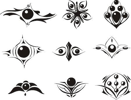 simsearch:400-06076985,k - Set of symmetrical floral decorative elements. Vector illustrations. Stock Photo - Budget Royalty-Free & Subscription, Code: 400-08618518