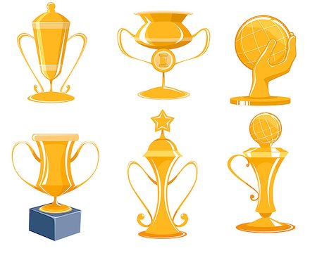 simsearch:693-06325208,k - Vector illustration of a six gold cups Stock Photo - Budget Royalty-Free & Subscription, Code: 400-08619161