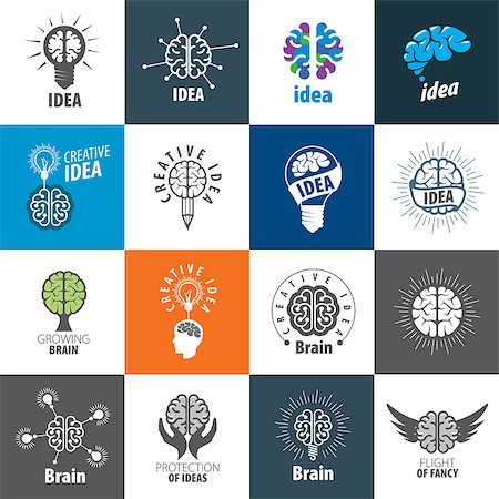 symbol for intelligence - Illustration of the brain. Pattern abstract vector logo Stock Photo - Budget Royalty-Free & Subscription, Code: 400-08613791