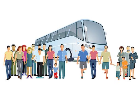parent child bus - Bus travel Stock Photo - Budget Royalty-Free & Subscription, Code: 400-08613883