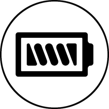 recharging batteries symbol - Symbol battery black and white icon - vector, flat design. Eps 10 Stock Photo - Budget Royalty-Free & Subscription, Code: 400-08625097