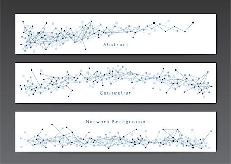 Vector network banner templates on white, horizontal banners with dots and lines, connection concept Stock Photo - Budget Royalty-Free & Subscription, Code: 400-08625724