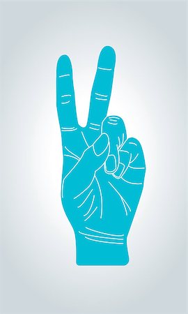 V sign hand gesture. Victory and peace gesture symbol. Two fingers gesture. Stock Photo - Budget Royalty-Free & Subscription, Code: 400-08626204