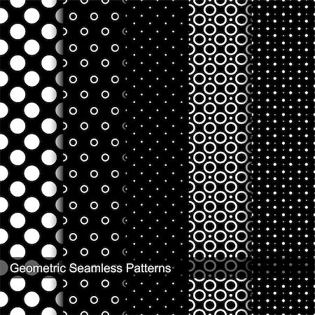 simsearch:400-08978166,k - Collection of geometric seamless patterns with circles and dots. Stock Photo - Budget Royalty-Free & Subscription, Code: 400-08626824