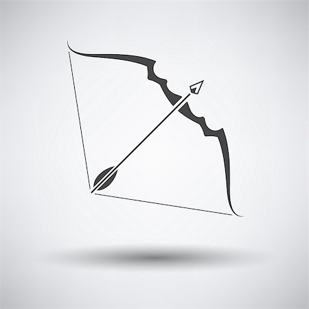 simsearch:400-05701131,k - Bow and arrow icon on gray background with round shadow. Vector illustration. Photographie de stock - Aubaine LD & Abonnement, Code: 400-08626903