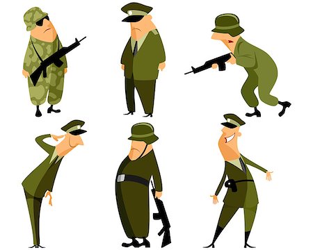 simsearch:400-04072400,k - Vector illustration of a six military set Stock Photo - Budget Royalty-Free & Subscription, Code: 400-08626995